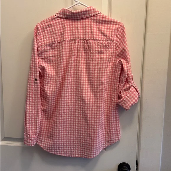 Kut from the Kloth pink gingham button down blouse, Small - Picture 6 of 8